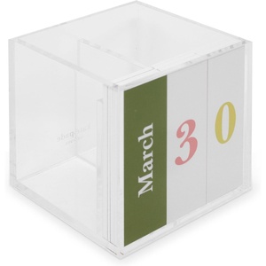 image:imagekate spade new york Perpetual Calendar Pencil Cup 4 x 4 Desktop Organizer with Month amp Day Slider Blocks Cute amp Functional Office Desk Accessory for Home or Work New York Dream
