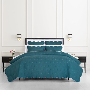 image:imagekate spade new york Scalloped Edge Euro Sham 26 x 26 Decorative Pillow Cover Single 100 Cotton Cover Machine Washable NavyBlue Spruce