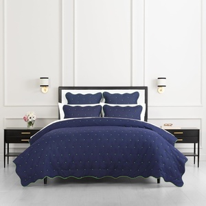 image:imagekate spade new york Scalloped Edge Euro Sham 26 x 26 Decorative Pillow Cover Single 100 Cotton Cover Machine Washable NavyNavy