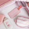 image:imageKate Spade New York Cute Pink Luggage Tag for Women Durable Vegan Leather Suitcase Tag Unique Luggage Identifier with Scallop Edge Lets Wander