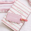 image:imageKate Spade New York Cute Pink Luggage Tag for Women Durable Vegan Leather Suitcase Tag Unique Luggage Identifier with Scallop Edge Lets Wander
