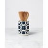 image:imageKate Spade New York Elegant Geo Crock with Wood Utensils one size BlueUtensil Crock with Utensils