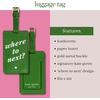 image:imageKate Spade New York Vegan Leather Luggage Tag for Women Durable Suitcase ID Tag Enchanted StripeGreen