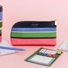 image:imageKate Spade New York Zipper Pouch Filled with Planner Stickers and Accessories Set Includes Notepad Sticker Tabs Black Ink Pen and Holder Vegan Leather Accessory Bag Sunny Day Stripe