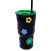 image:imagekate spade new york 20 Ounce Insulated Tumbler for Cold and Hot Drinks with Reusable Straw Stainless Steel Travel Cup with Slide Top Lid Gingham GardenGingham Garden