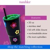 image:imagekate spade new york 20 Ounce Insulated Tumbler for Cold and Hot Drinks with Reusable Straw Stainless Steel Travel Cup with Slide Top Lid Gingham GardenGingham Garden