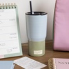 image:imagekate spade new york 20 Ounce Insulated Tumbler for Cold and Hot Drinks with Reusable Straw Stainless Steel Travel Cup with Slide Top Lid Gingham GardenPetite Stripe