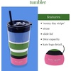 image:imagekate spade new york 20 Ounce Insulated Tumbler for Cold and Hot Drinks with Reusable Straw Stainless Steel Travel Cup with Slide Top Lid Gingham GardenSunny Day Stripe
