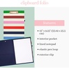 image:imagekate spade new york A4 Clipboard Folio with Low Profile Clip Professional Padfolio Includes Lined Notepad Pen Loop and Pocket Ocean StripeAdventure Stripe