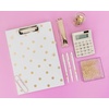image:imagekate spade new york A4 Clipboard Folio with Low Profile Clip Professional Padfolio Includes Lined Notepad Pen Loop and Pocket Ocean StripeBrushy Rose