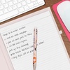 image:imagekate spade new york A4 Clipboard Folio with Low Profile Clip Professional Padfolio Includes Lined Notepad Pen Loop and Pocket Ocean StripeBrushy Rose