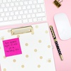 image:imagekate spade new york A4 Clipboard Folio with Low Profile Clip Professional Padfolio Includes Lined Notepad Pen Loop and Pocket Ocean StripeBrushy Rose