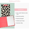 image:imagekate spade new york A4 Clipboard Folio with Low Profile Clip Professional Padfolio Includes Lined Notepad Pen Loop and Pocket Ocean StripeForest Feline
