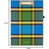 image:imagekate spade new york A4 Clipboard Folio with Low Profile Clip Professional Padfolio Includes Lined Notepad Pen Loop and Pocket Ocean StripeGrand Plaid Duo