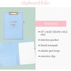 image:imagekate spade new york A4 Clipboard Folio with Low Profile Clip Professional Padfolio Includes Lined Notepad Pen Loop and Pocket Ocean StripeInvite Only