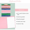 image:imagekate spade new york A4 Clipboard Folio with Low Profile Clip Professional Padfolio Includes Lined Notepad Pen Loop and Pocket Ocean StripeOcean Stripe