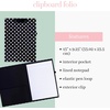 image:imagekate spade new york A4 Clipboard Folio with Low Profile Clip Professional Padfolio Includes Lined Notepad Pen Loop and Pocket Ocean StripePolka Dots