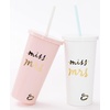 image:imagekate spade new york Acrylic Bridal Tumbler with Lid and Straw 20 oz Tumbler for Bride to Be Slim Double Wall Tumbler Miss to Mrs Blush