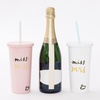 image:imagekate spade new york Acrylic Bridal Tumbler with Lid and Straw 20 oz Tumbler for Bride to Be Slim Double Wall Tumbler Miss to Mrs Blush