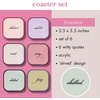 image:imagekate spade new york Acrylic Coaster Set of 6 Drink Coasters with Cocktail Quotes Fun Bar Accessories for Home 35 x 35 Square Design Stirred Shaken Dirty amp More