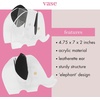 image:imagekate spade new york Acrylic Elephant Shaped Vase with Faux Leather Ears Decorative Mini Planter or Desk Pot Elephant