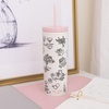 image:imagekate spade new york Acrylic Tumbler with Lid and Straw 24 oz Tumbler Slim Double Wall Tumbler Bridal ToileBridal Toile
