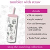 image:imagekate spade new york Acrylic Tumbler with Lid and Straw 24 oz Tumbler Slim Double Wall Tumbler Bridal ToileBridal Toile