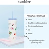 image:imagekate spade new york Acrylic Tumbler with Lid and Straw 24 oz Tumbler Slim Double Wall Tumbler Bridal ToileWedding Cake Toss