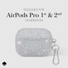 image:imagekate spade new york AirPods Pro Protective Case with Keychain Ring  Multi Floral Black and White Compatible with AirPods Pro 2nd  1st GenerationCrystal Pave Silver