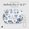 image:imagekate spade new york AirPods Pro Protective Case with Keychain Ring  Multi Floral Black and White Compatible with AirPods Pro 2nd  1st GenerationFlowerbed Blue