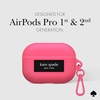 image:imagekate spade new york AirPods Pro Protective Case with Keychain Ring  Multi Floral Black and White Compatible with AirPods Pro 2nd  1st GenerationPom Pom Pink