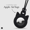 image:imagekate spade new york AirTag Holder with Gold Ring Clip  Protective Case for Apple AirTag  Hollyhock CreamBlack Cat