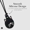 image:imagekate spade new york AirTag Holder with Gold Ring Clip  Protective Case for Apple AirTag  Hollyhock CreamBlack Cat