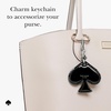 image:imagekate spade new york AirTag Holder with Gold Ring Clip  Protective Case for Apple AirTag  Hollyhock CreamBlack Spade