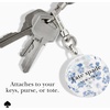 image:imagekate spade new york AirTag Holder with Gold Ring Clip  Protective Case for Apple AirTag  Hollyhock CreamFlowerbed Blue