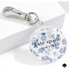 image:imagekate spade new york AirTag Holder with Gold Ring Clip  Protective Case for Apple AirTag  Hollyhock CreamFlowerbed Blue