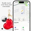 image:imagekate spade new york AirTag Holder with Gold Ring Clip  Protective Case for Apple AirTag  Hollyhock CreamRed Heart