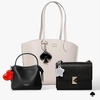 image:imagekate spade new york AirTag Holder with Gold Ring Clip  Protective Case for Apple AirTag  Hollyhock CreamRed Heart