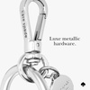 image:imagekate spade new york AirTag Holder with Gold Ring Clip  Protective Case for Apple AirTag  Hollyhock CreamSilver Star