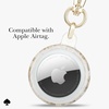 image:imagekate spade new york AirTag Holder with Gold Ring Clip  Protective Case for Apple AirTag  Hollyhock CreamSunshine Floral