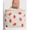 image:imagekate spade new york Beige Lunch Bag Small Insulated Lunch Tote Thermal Bag with Double Zipper and Carrying Handle Strawberries
