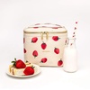 image:imagekate spade new york Beige Lunch Bag Small Insulated Lunch Tote Thermal Bag with Double Zipper and Carrying Handle Strawberries