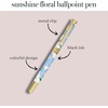image:imagekate spade new york Black Ink Ballpoint Pen with Reusable Gift Box Professional Office Pen for Women Accepts Standard Refills Sunshine Floral