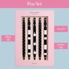 image:imagekate spade new york Black Ink Pen Set of 5 Cute Leopard Click Pens Plastic Retractable Pens for Writing and Journaling Forest FelineDots and Stripes