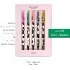 image:imagekate spade new york Black Ink Pen Set of 5 Cute Leopard Click Pens Plastic Retractable Pens for Writing and Journaling Forest FelineForest Feline