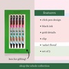 image:imagekate spade new york Black Ink Pen Set of 5 Cute Leopard Click Pens Plastic Retractable Pens for Writing and Journaling Forest FelineSafari Floral