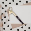 image:imagekate spade new york Black Metal Ink Pen Key Fob Black Ink Ballpoint Keychain Pen Pin DotPin Dot