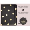 image:imagekate spade new york BlackGold Leatherette Notepad Folio Professional Padfolio with Lined Writing Pad Interior Pocket and Pen Loop Scatter DotScatter Dot