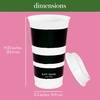 image:imagekate spade new york BlackWhite Reusable Coffee Cups with Lids Travel Tumbler Set of 4 16oz BPAFree Plastic Cups with Lids Coffee Mugs for Hot or Cold Drinks Dots and StripesDots and Stripes