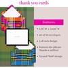 image:imagekate spade new york Blank Thank You Cards for Holidays and Celebrations Stationery Set with 10 Cards and Envelopes Grand Plaid Duo375 inches x 5125 inches Pack of 2